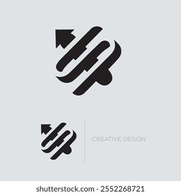  S arrow initial logo design icon
