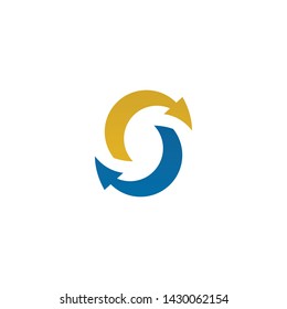 S arrow letter initial logo design vector template