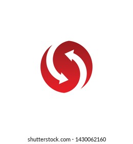 S arrow letter initial logo design vector template