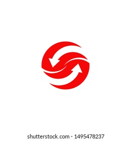 S arrow letter initial logo design vector template