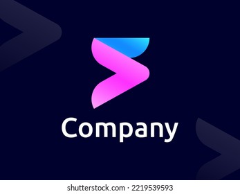 S arrow letter mark initial logo represents the shape of the Letter S, Suitable for all business and corporate identities, especially those with the initial S