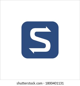S arrow logo design vector sign