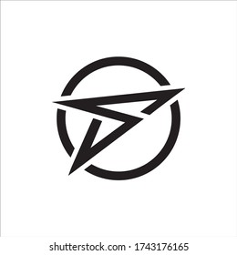 S arrow logo icon design vector