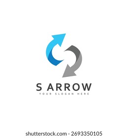 ícone de logotipo de seta s. ilustração de vetor