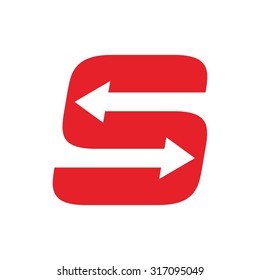 S With Arrow Logo Vector