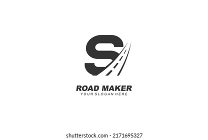 S asphalt logo design inspiration. Vector letter template design for brand.