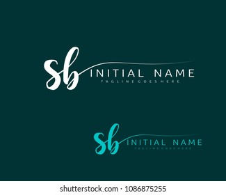 S B Initial handwriting logo vector. Hand lettering for designs.