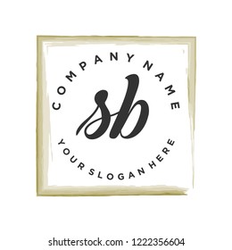 S B Initial handwriting logo vector