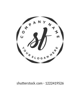 S B Initial handwriting logo vector