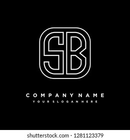 S B initial letter, modern logo design template vector 