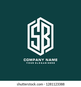 S B initial letter, modern logo design template vector 