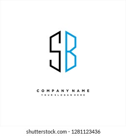 S B initial letter, modern logo design template vector 