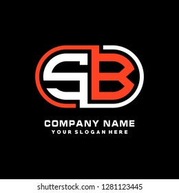 S B initial letter, modern logo design template vector 