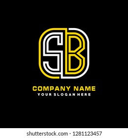 S B initial letter, modern logo design template vector 