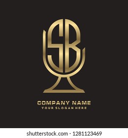 S B initial letter, modern logo design template vector 
