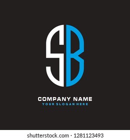 S B initial letter, modern logo design template vector 