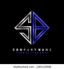 S B initial letter, modern logo design template vector 