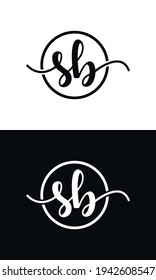 S B Vector De Letra Monograma Inicial. Plantilla de diseño del logotipo de la letra SB.