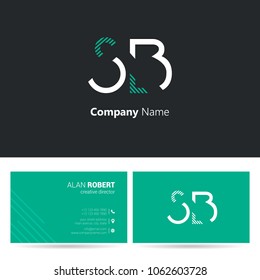 S & B joint logo stroke letter design with business card template