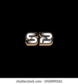 S B letter logo vector design on black color background. SB monogram