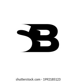 S and b logo negative space black clean logo design