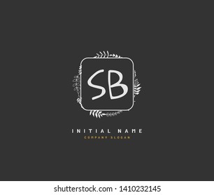 S B SB Beauty vector initial logo, handwriting logo of initial wedding, fashion, jewerly, heraldic, boutique, floral and botanical with creative template for any company or business.