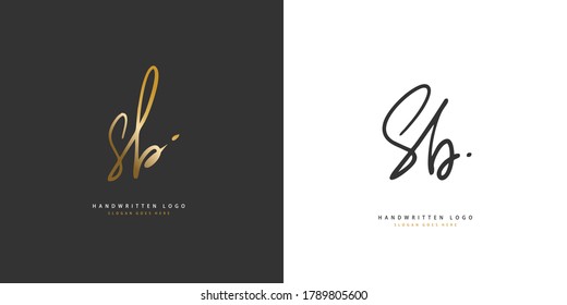 S B SB Initial handwriting or handwritten logo for identity. Logo with hand drawn style.