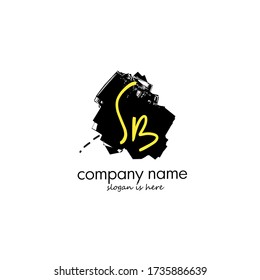 S B SB initial logo handwriting template vector