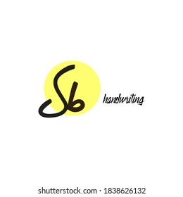 S b Sb ursprüngliche Logo-Handschriftvorlage Vektorgrafik