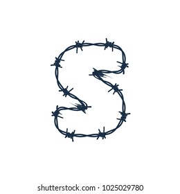 S Barbed Wire Letter Logo Icon Design