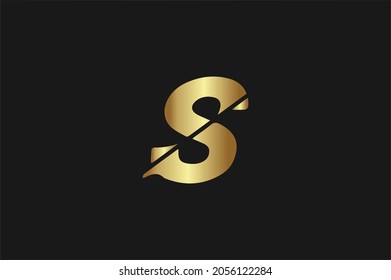 S Basic and elegant minimal artistic design in initial based Icon logo-vector