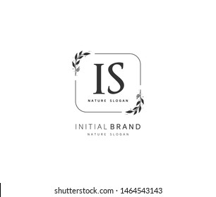 I S IS Beauty vector initial logo, handwriting logo of initial signature, wedding, fashion, jewerly, boutique, floral and botanical with creative template for any company or business.