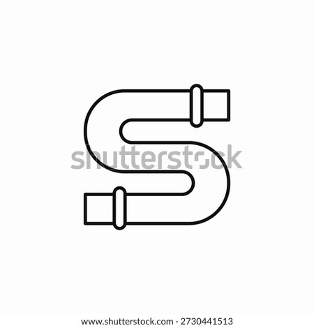 s bend pipe icon sign vector