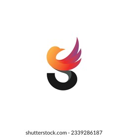 S in bird logo design