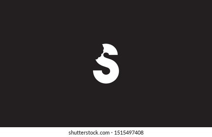 S bite letter logo. Unique attractive creative modern initial S logo with bites shape design