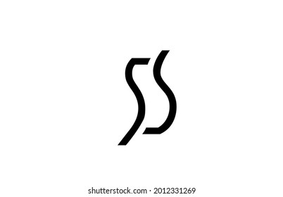 S black and white line alphabet letter logo for business icon. Simple creative template design for identity and lettering