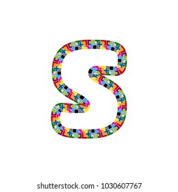 S Block Puzzle Letter Logo Icon Design