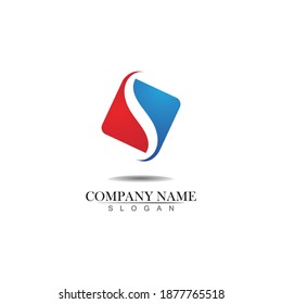 S blue logo and symbols template vector