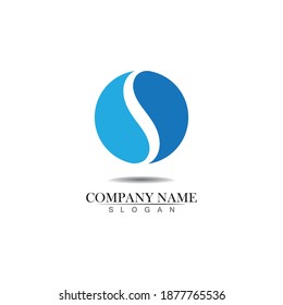 S blue logo and symbols template vector