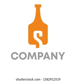 s bottle logo icon design template sign