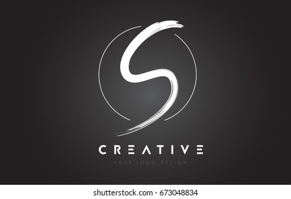 S Brush Letter Logo Design. Artistic Handwritten Brush Letters Logo Concept Vector.