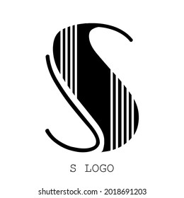 S Brush Stroke Letter Logo Design. Black Paint Logo Liters Icon with Elegant Circle Vector Design.