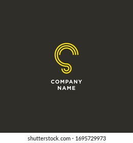 Concepto vectorial de plantilla de logotipo S + Bulb