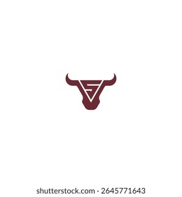 S bull ícone de logotipo ícone de vetor plano