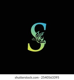 S butterfly Logo Design Vector illustration template, S butterfly logo