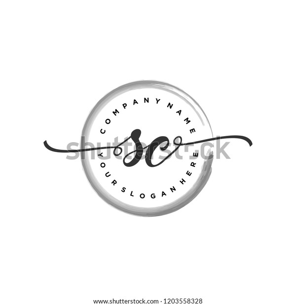 S C Initial Handwriting Logo Vector01 Stock Vector (Royalty Free ...