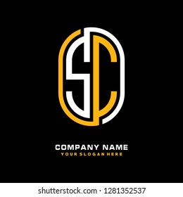 S C initial letter, modern logo design template vector 
