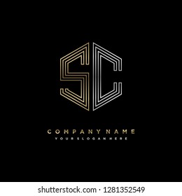 S C initial letter, modern logo design template vector 