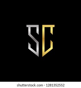 S C initial letter, modern logo design template vector 