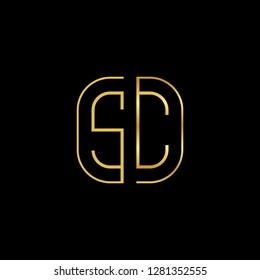 S C initial letter, modern logo design template vector 